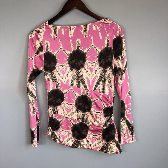 Etcetera Womens Abstract Print Long Sleeve Women's Silk Top Blouse S Small - Picture 3 of 6